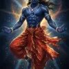 Cosmic Lord Krishna OM Divine Energy Wallpaper