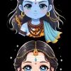 Shiv Parvati Cute Anime Divine Love HD Wallpaper
