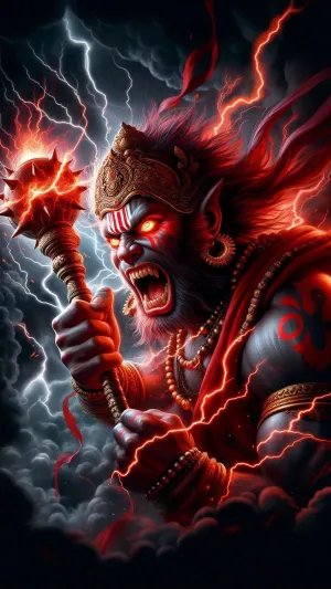 Furious Hanuman Full HD Wallpaper