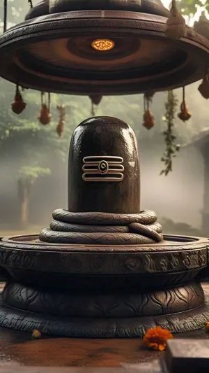 Sacred Shivling in Divine Serenity HD Wallpaper