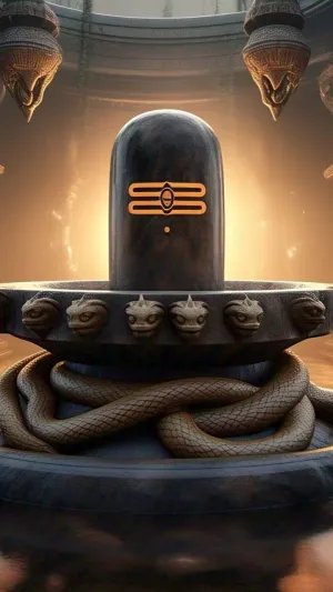 Divine Shivling with Serpent Energy - HD Wallpaper