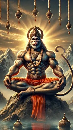 Powerful Lord Hanuman HD Wallpaper – Bajrang Bali Blessings!