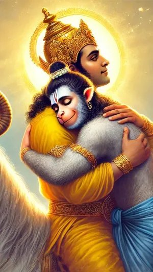 Shri Ram & Hanuman – A Divine Embrace of Devotion & Love