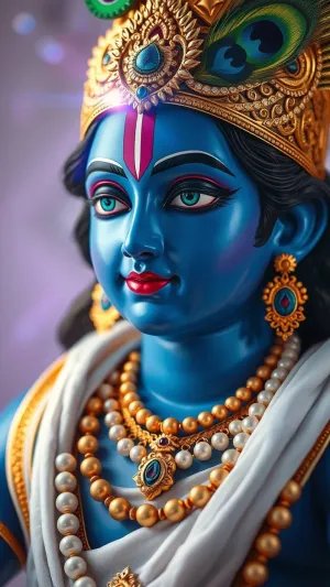 Jay Shri Krishna – Divine Blue-Skinned Lord Krishna Wallpaper 
