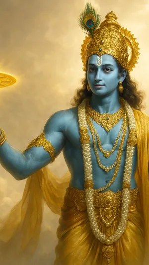 Lord Krishna Wallpaper for PC – Supreme Protector with Sudarshan Chakra