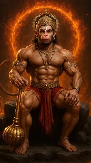 Powerful Lord Hanuman in Divine Glory
