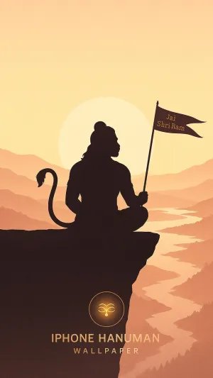 Hanuman with Jai Shri Ram Flag