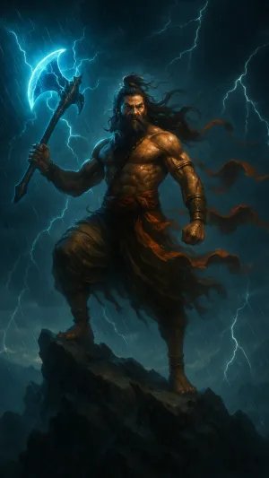 Fierce Parashurama in Stormy Battlefield