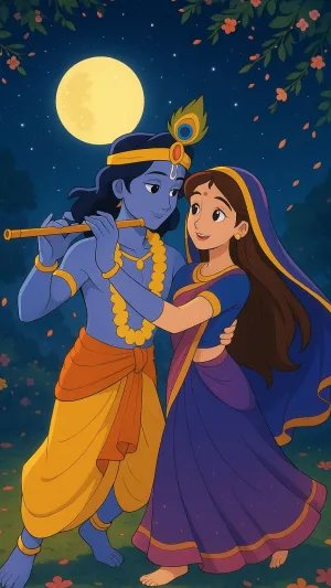 Krishna Radha Dance Under Full Moon