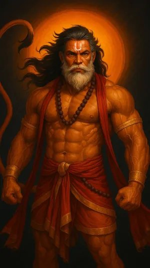Hanuman Ji in Divine Warrior Form