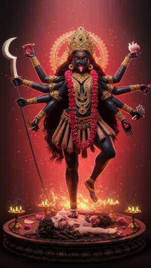 Goddess Kali Mata HD Wallpaper – Fierce and Divine Energy Art