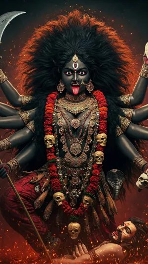Powerful Kali Mata Wallpaper – Divine Shakti in Fierce Avatar