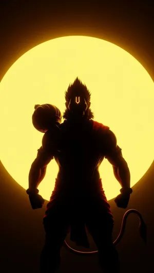 Veer Hanuman – Power Silhouette in Front of Full Moon