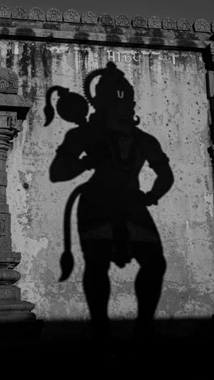 Hanuman Shadow on Temple Wall