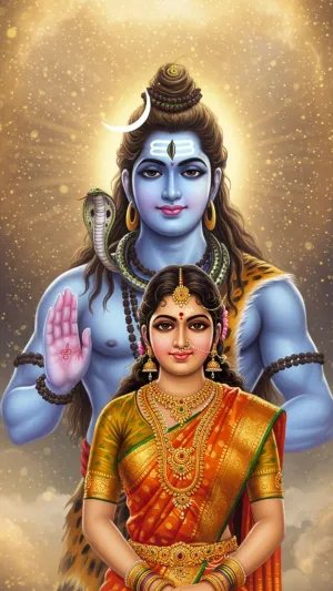 Lord Shiva and Goddess Parvati Divine Wallpaper