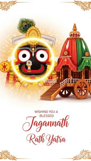 Jagannath Rath Yatra Blessing Greeting Card
