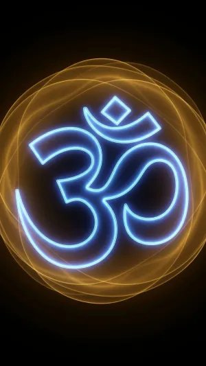 Glowing Om Symbol Wallpaper in Dark Background
