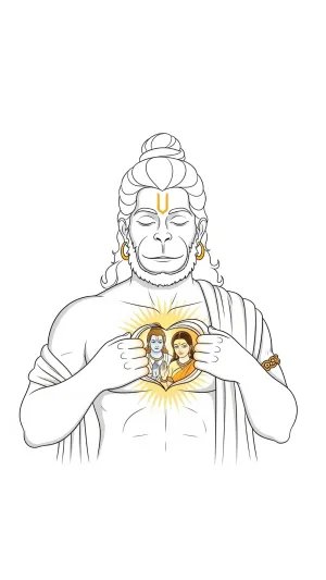 Hanuman Ji Revealing Ram and Sita in His Heart