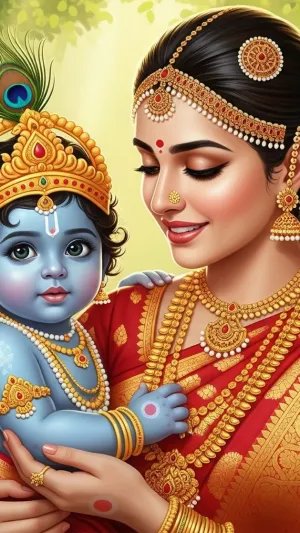 Baby Krishna with Yashoda – Divine Mother and Child Love