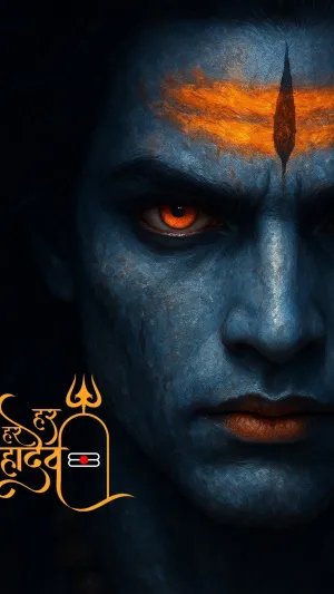 Har Har Mahadev Digital Art | Intense Lord Shiva Wallpaper