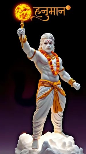 Hanuman Ji Divine White Idol Wallpaper