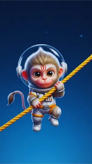 Cute Baby Hanuman Astronaut Wallpaper for Mobile