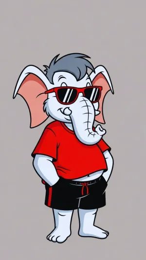 Cool Cartoon Ganesha in Sunglasses Wallpaper