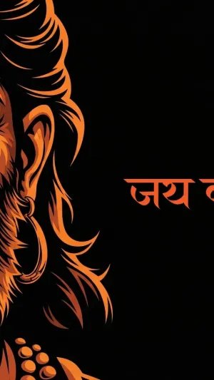 Powerful Hanuman Ji Wallpaper – जय बजरंग बली in Fiery Divine Art