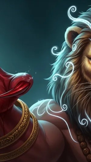 Lord Narasimha Fierce Avatar Artwork | Powerful Hindu God Illustration