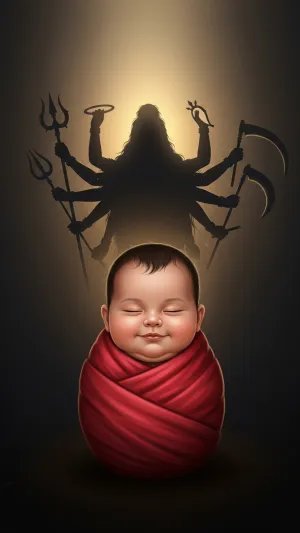 Baby Divine Form with Goddess Shadow Art
