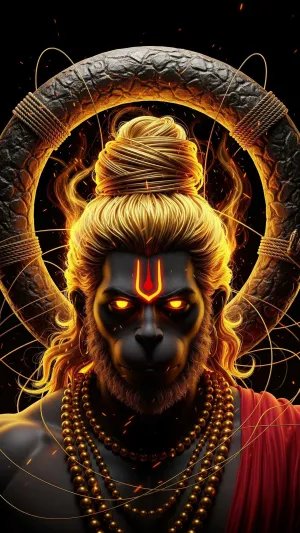 Fiery Divine Hanuman Ji Powerful HD Wallpaper