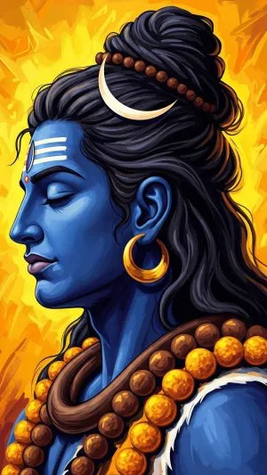 Lord Shiva Calm Profile Art – Mahadev Meditation HD Wallpaper