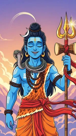 Lord Shiva Divine Trishul Art – Peaceful Mahadev HD Wallpaper