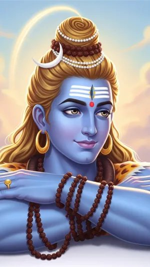 Calm Lord Shiva 3D Artwork with Divine Glow