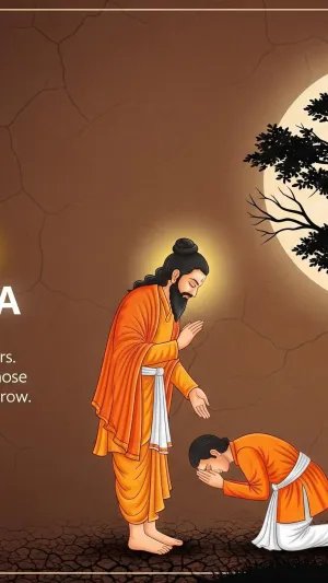 Happy Guru Purnima Blessing Wallpaper in Full Moon Light