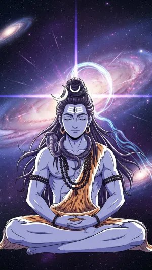 Meditating Lord Shiva Cosmic Universe Wallpaper