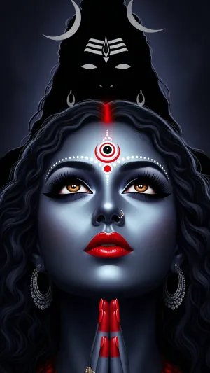 Divine Kali Maa With Lord Shiva’s Shadow