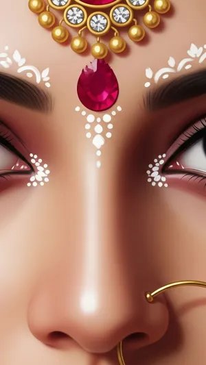 Divine Devi Eyes Close-Up Graceful Indian Beauty