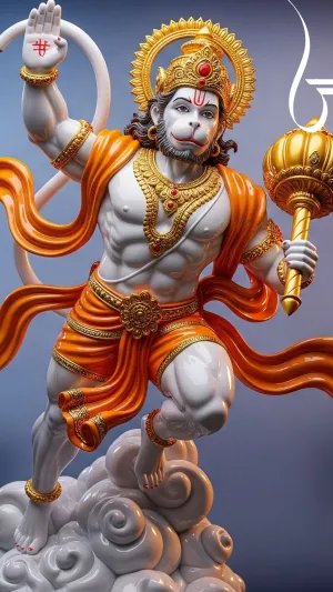 Divine Hanuman in Glorious Form with Jai Shri Ram Aura