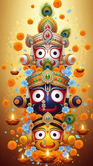 Divine Trio of Jagannath, Balabhadra & Subhadra