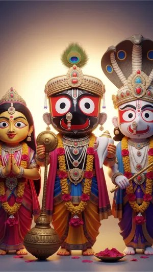 Jagannath Balabhadra Subhadra Divine Family Wallpaper