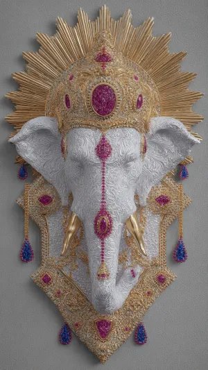 Divine Lord Ganesha Golden Wall Art