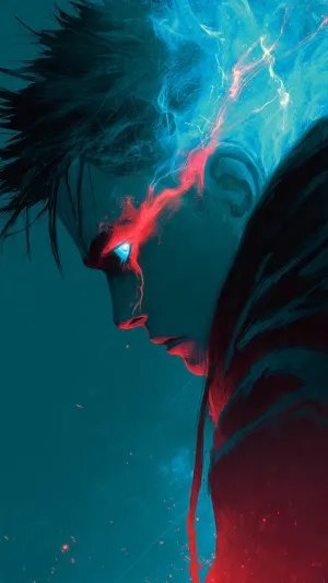 Electric Anime Warrior Abstract Power Wallpaper