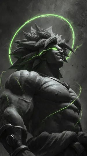 Broly Legendary Super Saiyan Green Aura Wallpaper