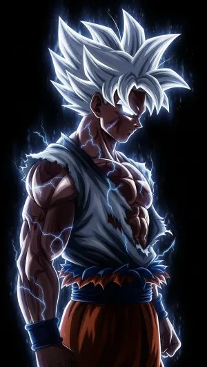 Ultra Instinct Goku Anime Lightning Aura Wallpaper