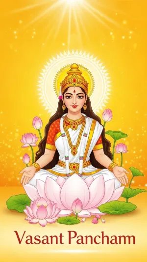 Vasant Panchami Goddess Saraswati Lotus Wallpaper