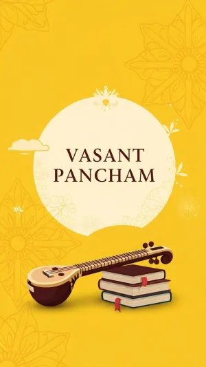 Vasant Panchami Festival Poster – Saraswati Puja Theme