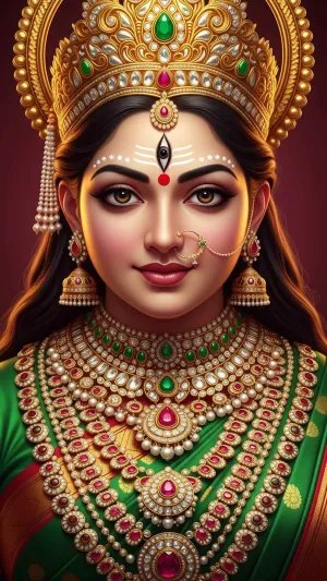 Divine Goddess Portrait – Royal Hindu Devi Art