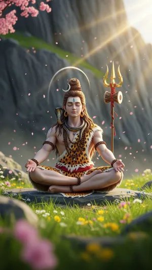 Peaceful Lord Shiva Meditation 4K Wallpaper