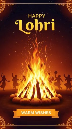 Happy Lohri Bonfire Celebration Poster